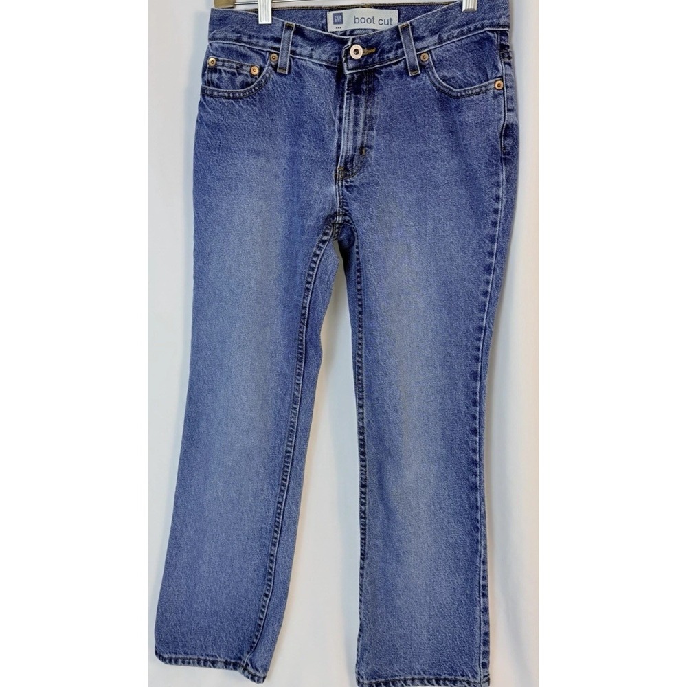 Gap Women's Denim Jeans Blue Ankle Boot Cut Classic Mid Rise Medium Wash Size 2